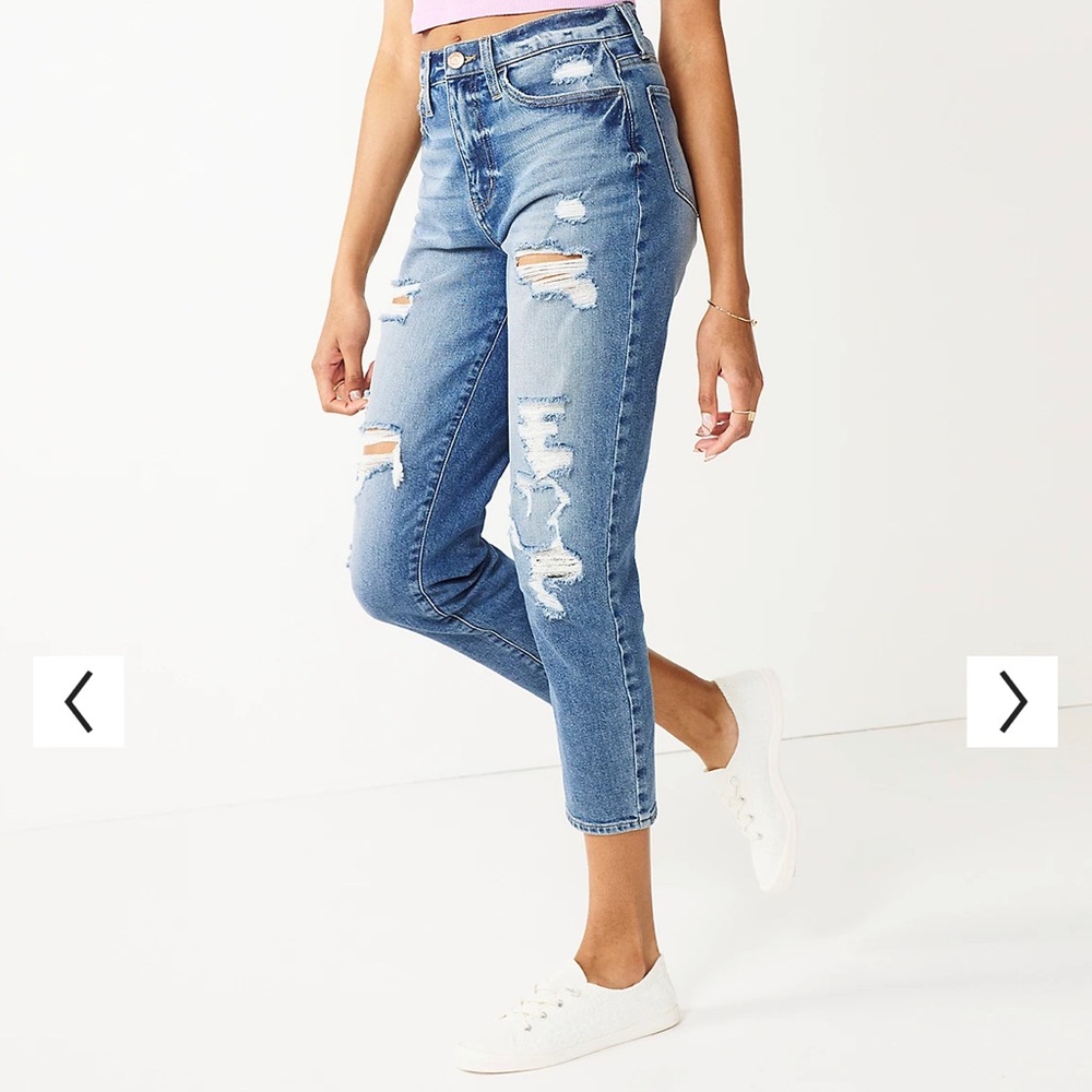 SO KHOLS MOM JEANS HIGH RISE BLUE